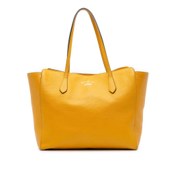 Gucci B Gucci Yellow Calf Leather Medium Swing Tote Italy