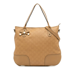 Gucci B Gucci Brown Light Brown Calf Leather Guccissima Princy Satchel Italy
