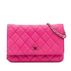 Chanel B Chanel Pink Caviar Leather Leather CC Caviar Wallet on Chain Spain