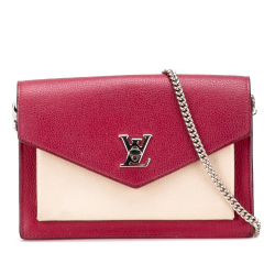 Louis Vuitton B Louis Vuitton Red with Brown Light Beige Calf Leather Bicolor MyLockMe Chain Pochette Spain