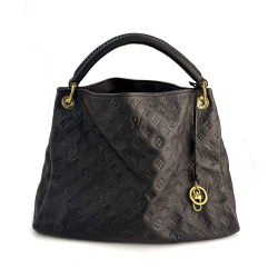 Louis Vuitton Artsy Leather Empreinte Hobo Shoulder Bag Navy