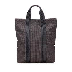 Hermès B Hermès Gray Canvas Fabric Herline Cabas France