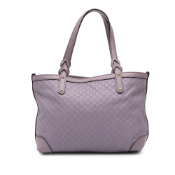 Gucci B Gucci Purple Lavender Calf Leather Guccissima Craft Tote Italy