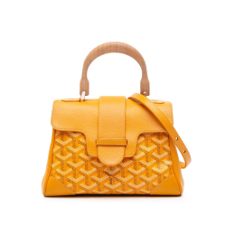 Goyard B Goyard Yellow Coated Canvas Fabric Mini Goyardine Saigon Souple France