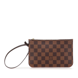 Louis Vuitton AB Louis Vuitton Brown Damier Canvas Canvas Damier Ebene Neverfull PM Pouch France