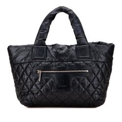 Chanel AB Chanel Black Nylon Fabric Small Quilted Coco Cocoon Tote Italy