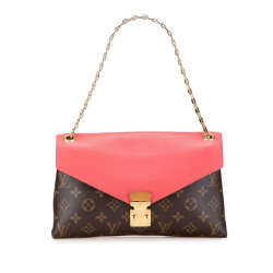 Louis Vuitton B Louis Vuitton Brown with Pink Monogram Canvas Canvas Monogram Pallas Chain Spain