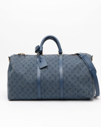 Louis Vuitton Monogram Denim Keepall 50 by Virgil Abloh Weekend Bag