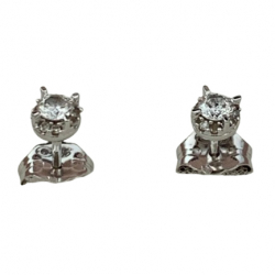 Atelier du diamant Boucles d'oreilles en or blanc et diamant neuves