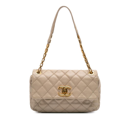 Chanel B Chanel Brown Beige Calf Leather Quilted skin Ultimate Stitch Retro Chain Flap Italy