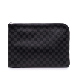 Louis Vuitton B Louis Vuitton Black Damier Canvas Canvas Damier Graphite Pochette Jour GM Italy