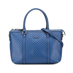 Gucci B Gucci Blue Calf Leather Small Microguccissima Joy Satchel Italy