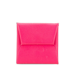 Hermès AB Hermès Pink Hot Pink Calf Leather Epsom Bastia Coin Purse France