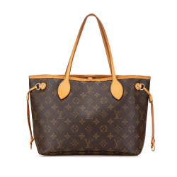 Louis Vuitton Neverfull PM Canvas Shopper Shoulder Bag Brown