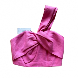 Milly NY Pink sculpted linen crop top!