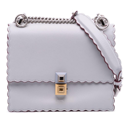 Fendi B Fendi Purple Light Purple Calf Leather Small Studded Scalloped Kan I Italy