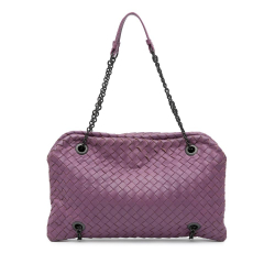 Bottega Veneta B Bottega Veneta Purple Dark Purple Nappa Leather Leather Nappa Intrecciato Duo Shoulder Bag Italy