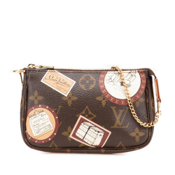 Louis Vuitton AB Louis Vuitton Brown Monogram Canvas Canvas Monogram Patch Mini Pochette Accessoires France