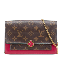 Louis Vuitton B Louis Vuitton Brown Monogram Canvas Canvas Monogram Flore Wallet On Chain France