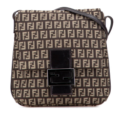 Fendi B Fendi Brown Dark Brown Canvas Fabric Zucchino Crossbody Italy