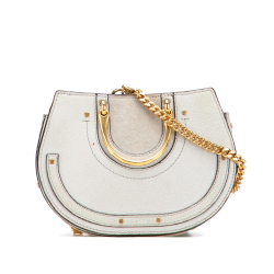 Chloé B Chloé White Off White Calf Leather Mini skin Suede Pixie Signature Satchel Spain
