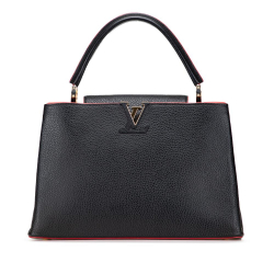Louis Vuitton AB Louis Vuitton Black with Red Calf Leather Taurillon Capucines MM France