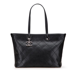 Chanel B Chanel Black Caviar Leather Leather CC Caviar Wild Stitch On the Road Tote Italy