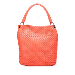 Bottega Veneta B Bottega Veneta Orange Dark Orange Nappa Leather Leather Nappa Intrecciato Bucket Bag Italy
