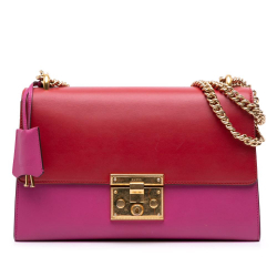 Gucci B Gucci Pink Calf Leather Medium Bicolor Padlock Shoulder Bag Italy