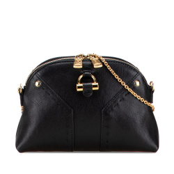 Saint Laurent B Saint Laurent Black Calf Leather Mini Muse Chain Bag Italy