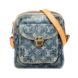 Louis Vuitton B Louis Vuitton Blue Denim Fabric Monogram Camera Bag France