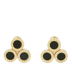 Bvlgari AB Bvlgari Gold with Black 18K Yellow Gold Metal Onyx Bvlgari Clip On Earrings Italy