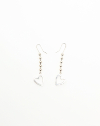 Gucci Dangling Silver Heart Earrings