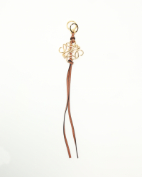 Loewe Anagram Charm in a Gold Finish on a Calfskin Strap