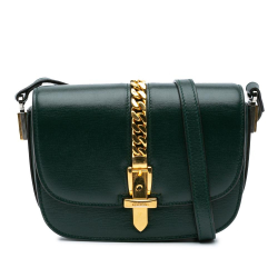 Gucci AB Gucci Green Calf Leather Mini Sylvie 1969 Crossbody Italy