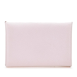 Hermès B Hermès Pink Light Pink Calf Leather Epsom Calvi Card Holder France