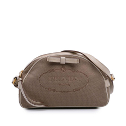 Prada B Prada Brown Light Brown Canvas Fabric Canapa Logo Crossbody India