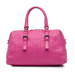 Bottega Veneta B Bottega Veneta Pink Hot Pink Nappa Leather Leather Nappa Intrecciato Boston Bag Italy