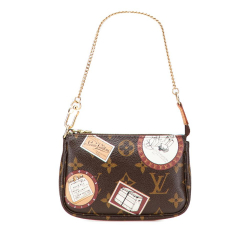Louis Vuitton B Louis Vuitton Brown Monogram Canvas Canvas Monogram Patch Mini Pochette Accessoires France