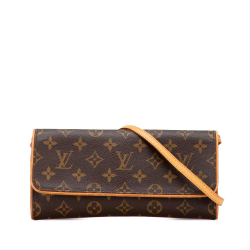 Louis Vuitton B Louis Vuitton Brown Monogram Canvas Canvas Monogram Pochette Twin GM Spain