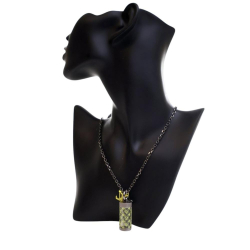 Louis Vuitton B Louis Vuitton Silver Palladium Metal Plated Monogram Message In A Bottle Pendant Necklace Italy