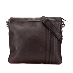 Gucci B Gucci Brown Dark Brown Calf Leather Crossbody Italy