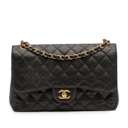 Chanel AB Chanel Black Caviar Leather Leather Jumbo Classic Caviar Double Flap Italy