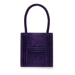 Hermès B Hermès Purple Violet Suede Leather Mini Doblis Kelly Cadena Handbag France