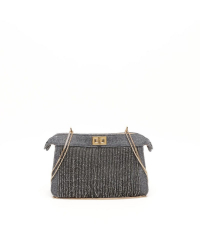 Fendi Small Flannel Bead Peekaboo ISeeU Chain Bag
