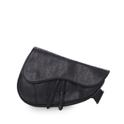 Christian Dior AB Dior Black Calf Leather Oblique Perforated skin Galaxy Saddle Bag Italy