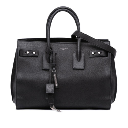 Saint Laurent B Saint Laurent Black Calf Leather Small Grained skin Supple Sac De Jour Satchel Italy