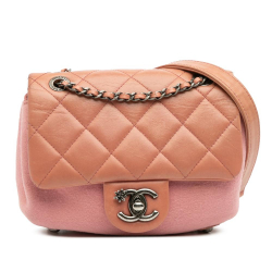 Chanel Pink Paris Salzburg Mini Quilted Glazed Calfskin and Felt Edelweiss Flower CC Flap Italy