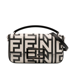 Fendi White Marc Jacobs Nappa Vitello King Logo Print Baguette Phone Pouch Satchel Italy