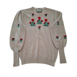 Gucci Luxuriöser Pullover aus bestickter Wolle